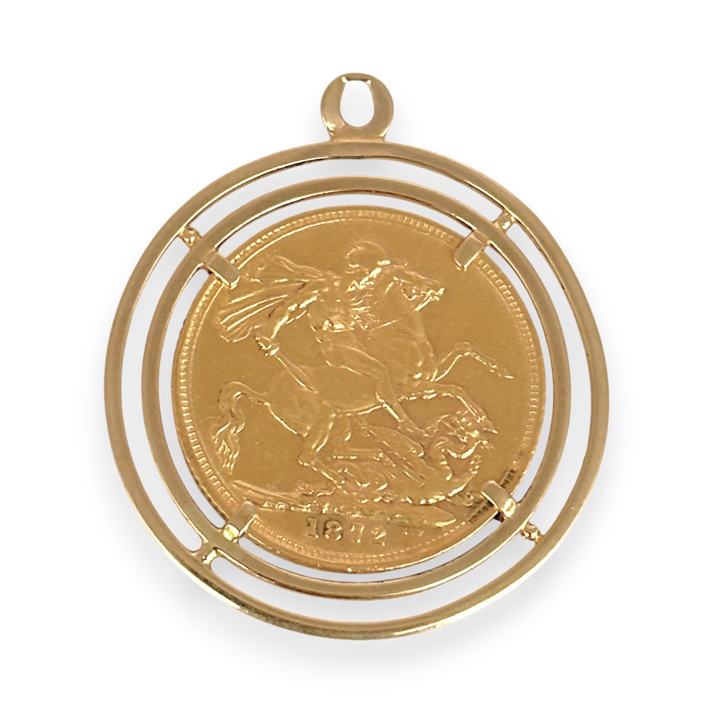 NZGD | Imperial Legacy 22ct Full Sovereign 1872 in 9ct Gold Pendant