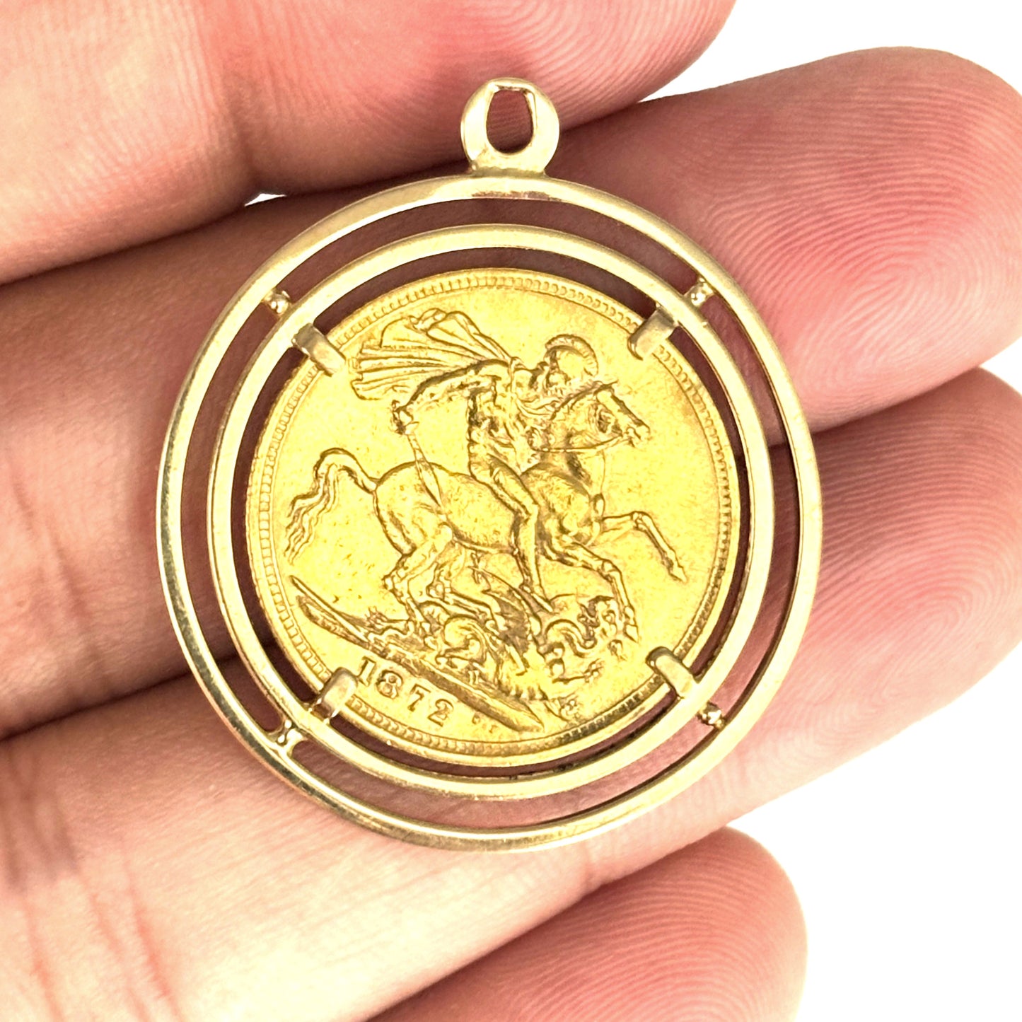 NZGD | Imperial Legacy 22ct Full Sovereign 1872 in 9ct Gold Pendant