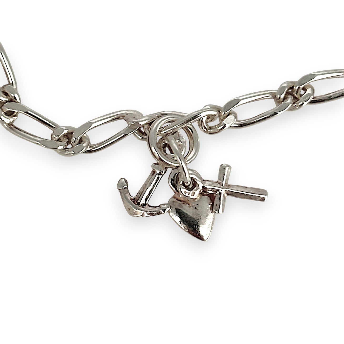 SILVER DEAL | Sterling Silver Charm Bracelet- Keys & Anchor & Kangaroo
