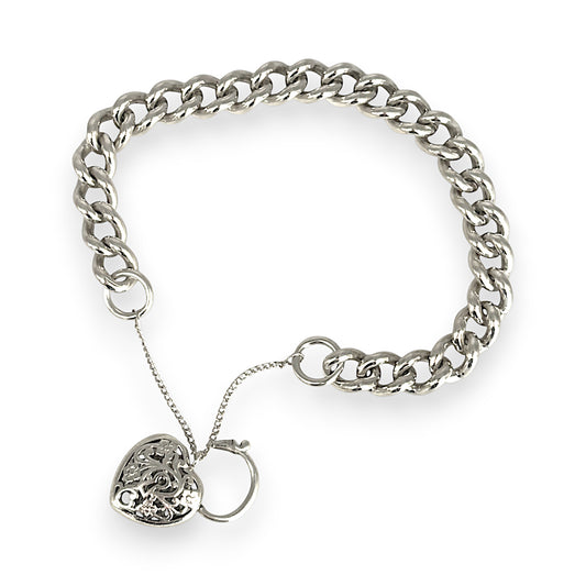 SILVER DEAL | Sterling Silver Curb Link Heavy Weight Bracelet Length 22cm