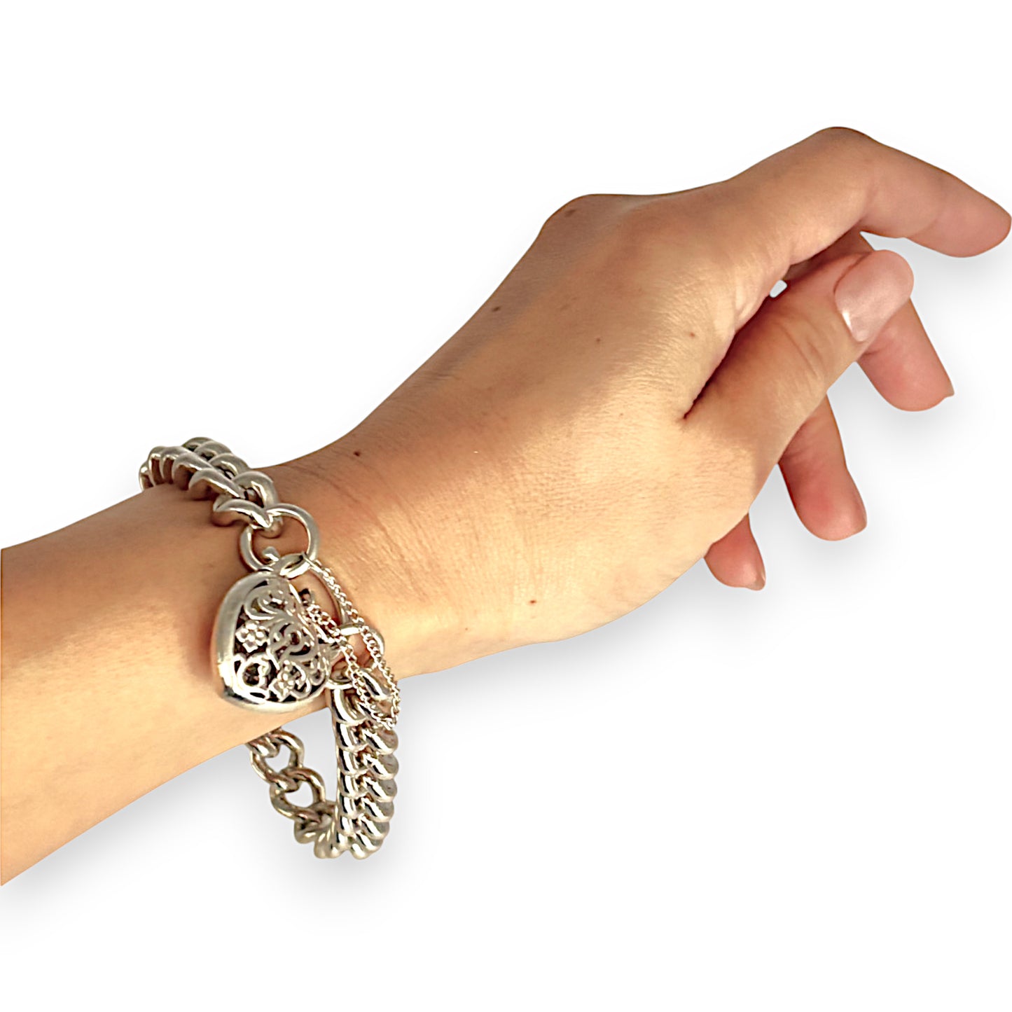SILVER DEAL | Sterling Silver Curb Link Heavy Weight Bracelet Length 22cm
