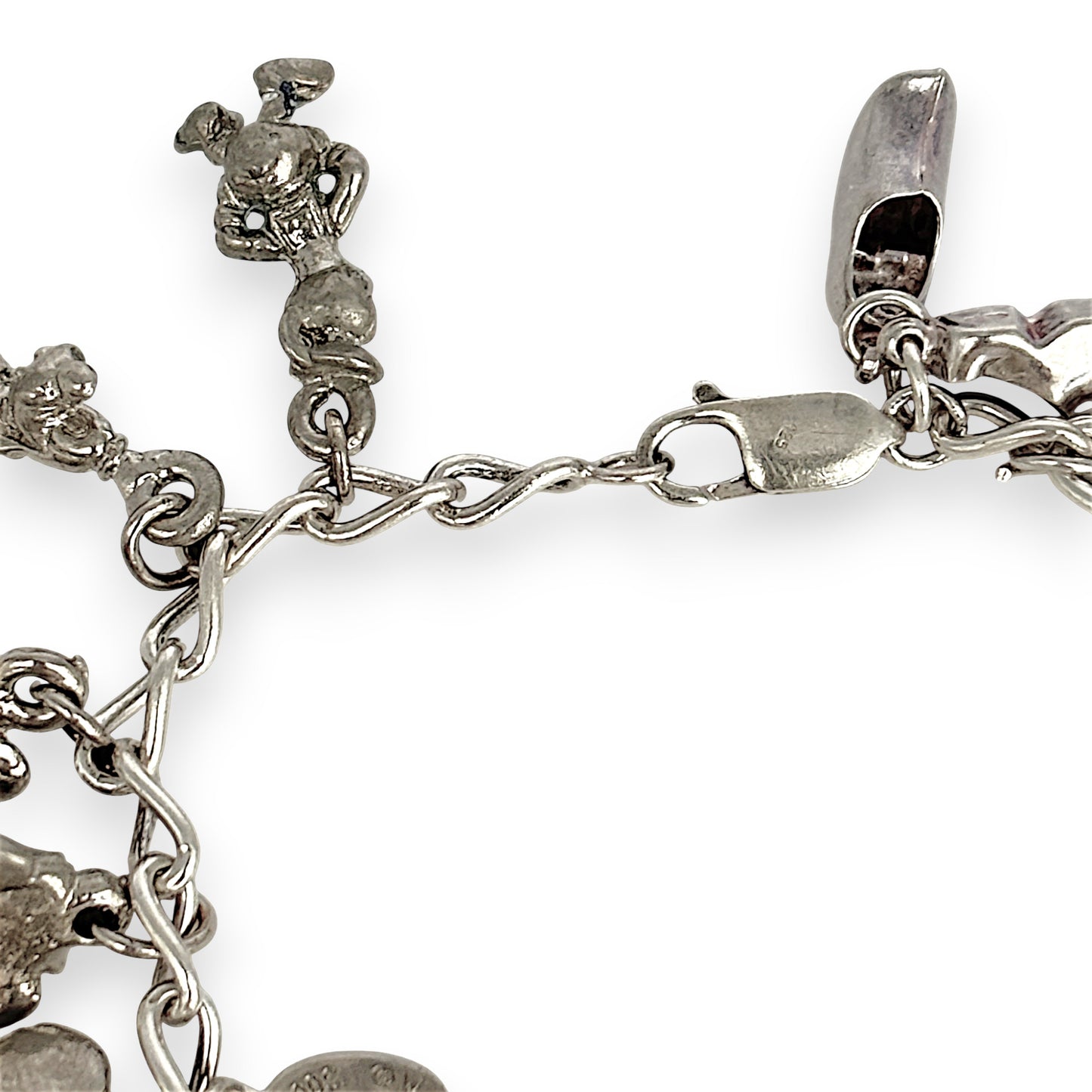 SILVER DEAL | Sterling Silver Vintage Charm Bracelet 19.5cm
