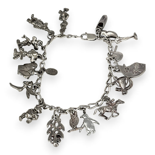SILVER DEAL | Sterling Silver Vintage Charm Bracelet 19.5cm