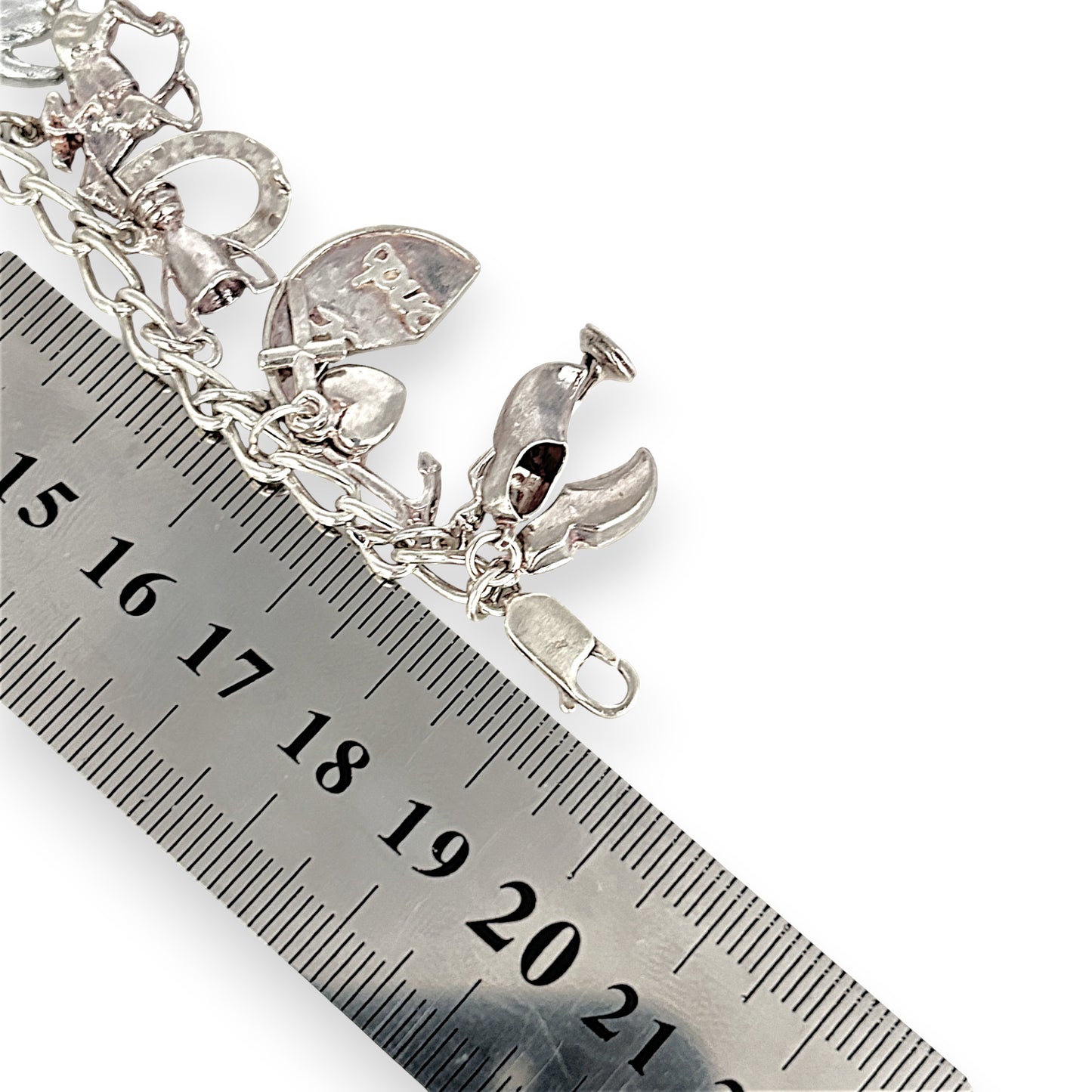 SILVER DEAL | Sterling Silver Vintage Charm Bracelet 19.5cm