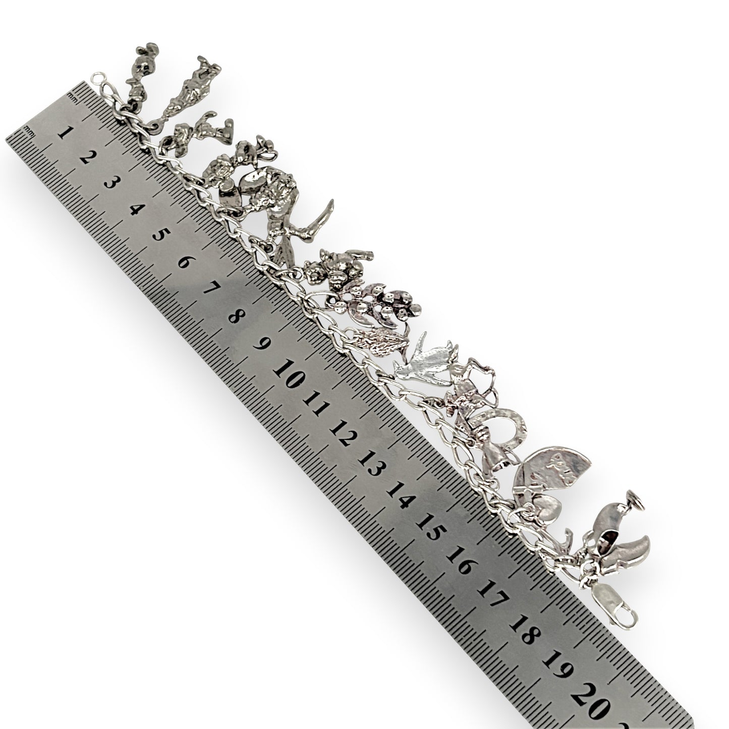 SILVER DEAL | Sterling Silver Vintage Charm Bracelet 19.5cm