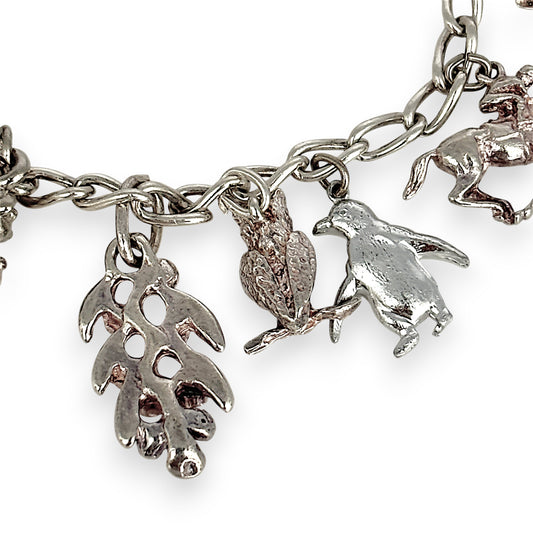 SILVER DEAL | Sterling Silver Vintage Charm Bracelet 19.5cm