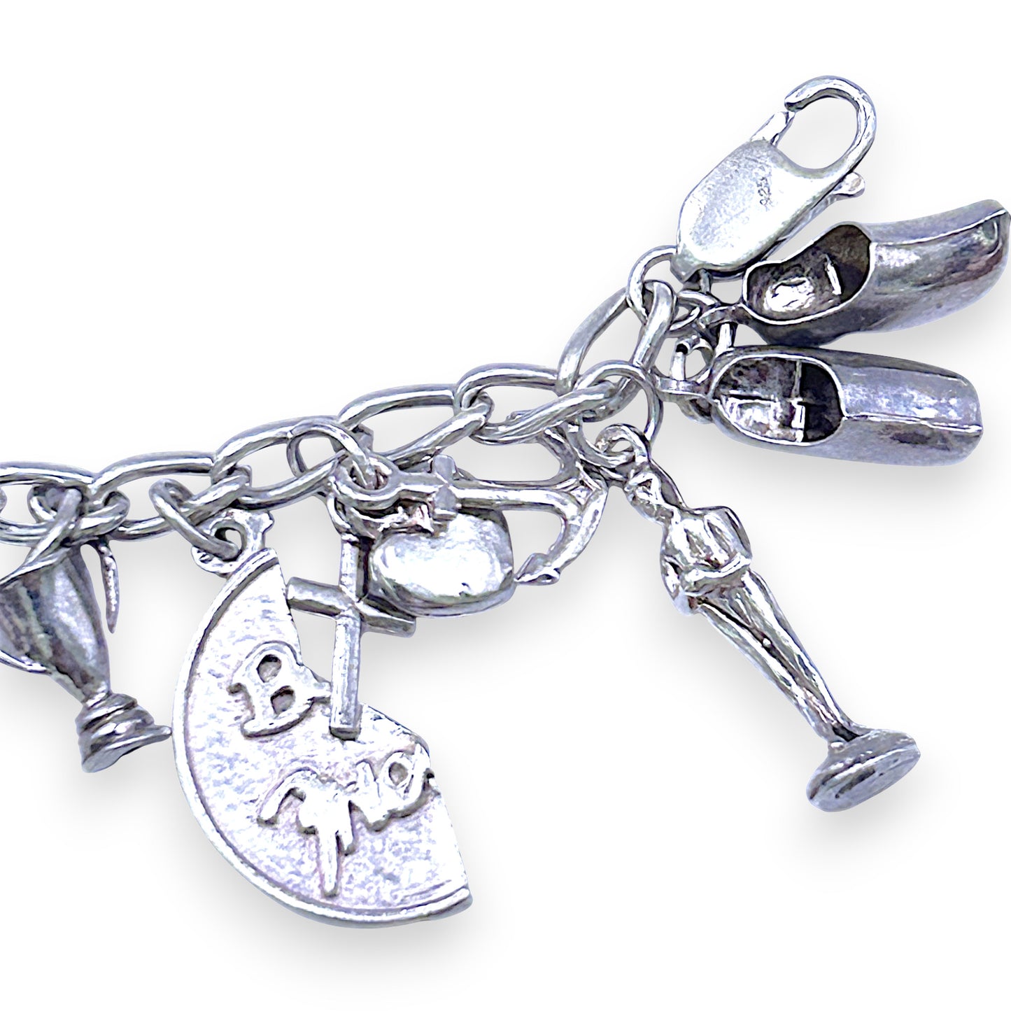SILVER DEAL | Sterling Silver Vintage Charm Bracelet 19.5cm