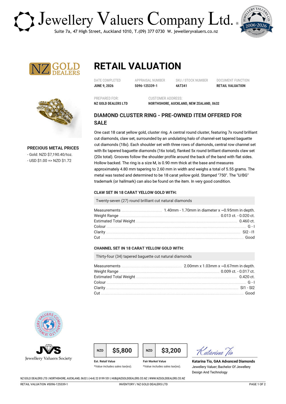 NZGD | 18ct Gold Diamond Heritage Burst Ring Valuation $5,800