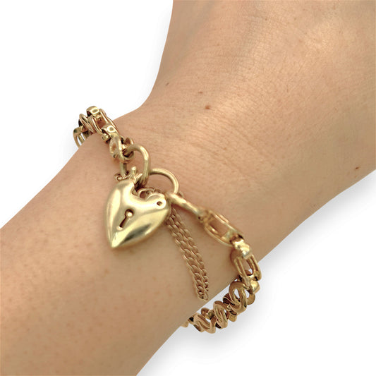 NZGD | 9ct Gold Auric Love‑Link Bracelet Bracelet 18cm