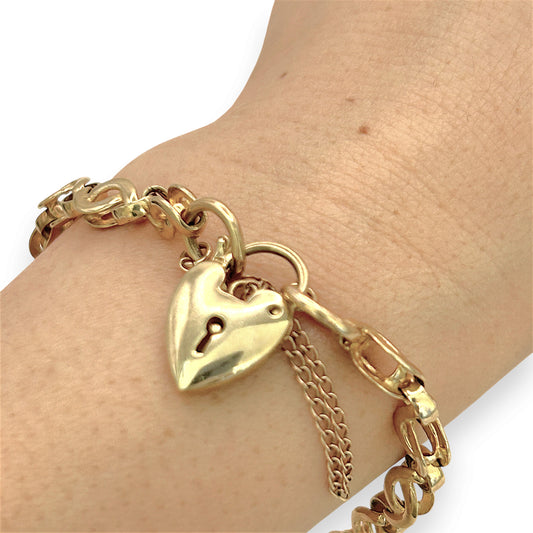NZGD | 9ct Gold Auric Love‑Link Bracelet Bracelet 18cm