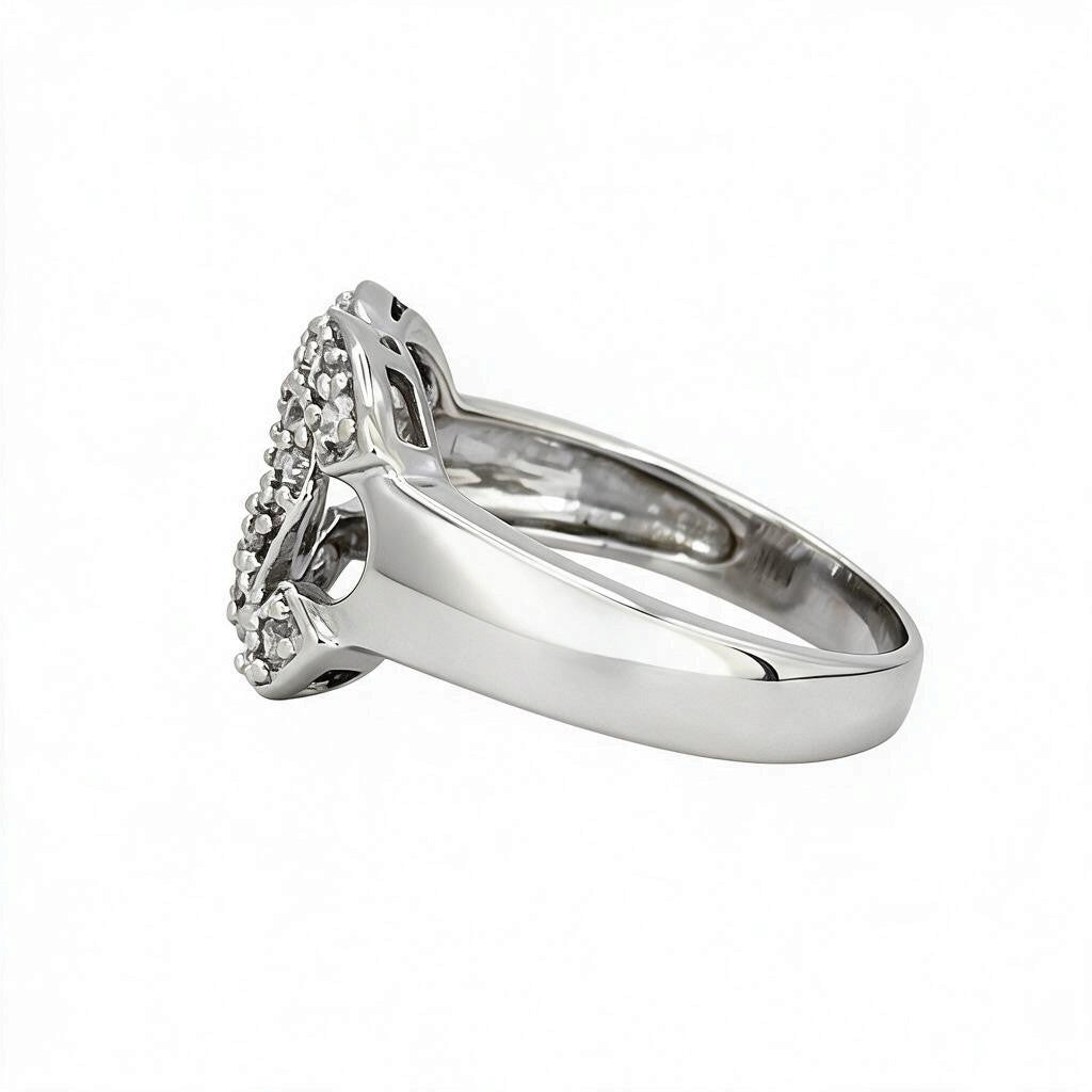 NZGD | 9ct White Gold Infinity Glow CZ Ring, Size M