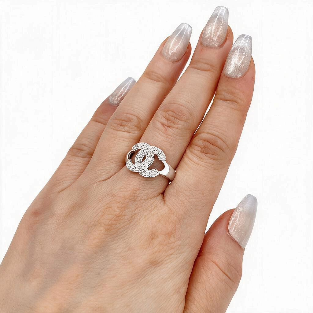 NZGD | 9ct White Gold Infinity Glow CZ Ring, Size M