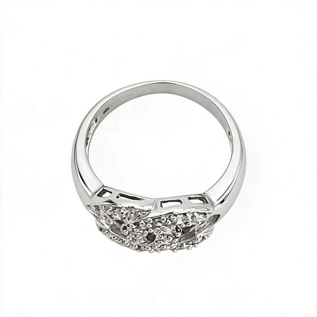 NZGD | 9ct White Gold Infinity Glow CZ Ring, Size M