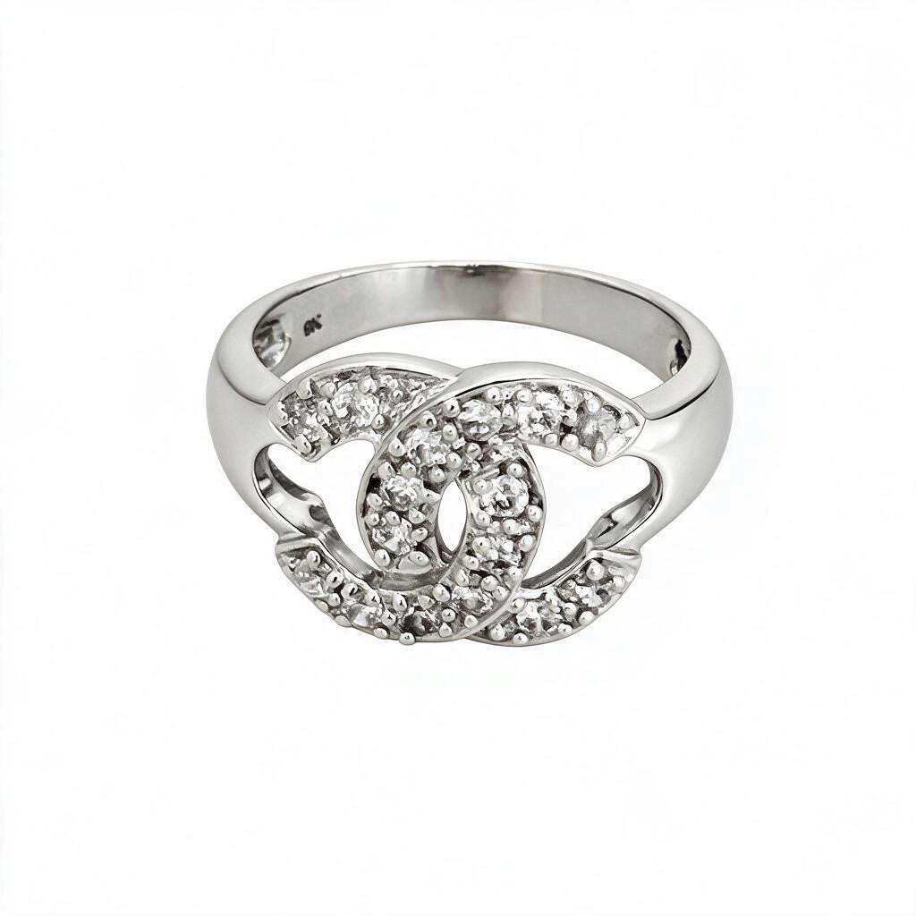 NZGD | 9ct White Gold Infinity Glow CZ Ring, Size M