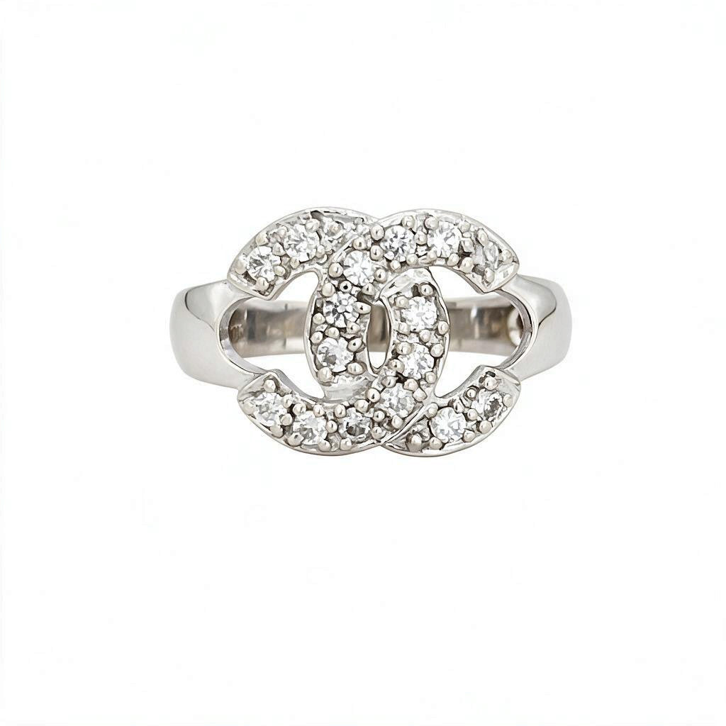 NZGD | 9ct White Gold Infinity Glow CZ Ring, Size M