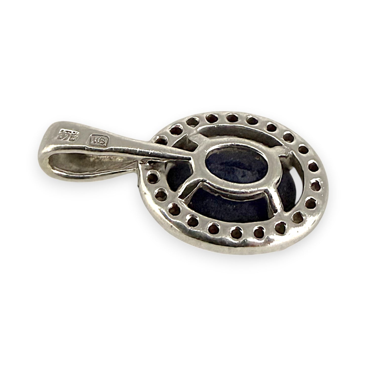 NZGD | 9ct White Gold Evening Grace Sapphire Pendant 16.6mm