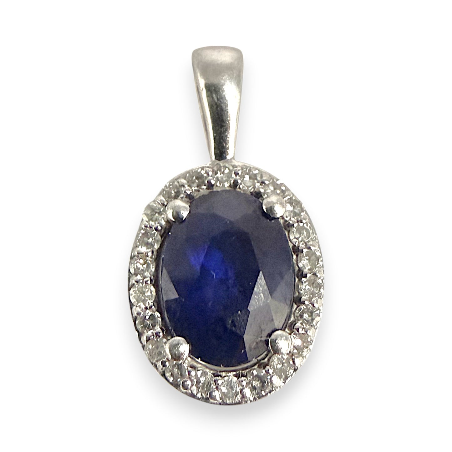 NZGD | 9ct White Gold Evening Grace Sapphire Pendant 16.6mm