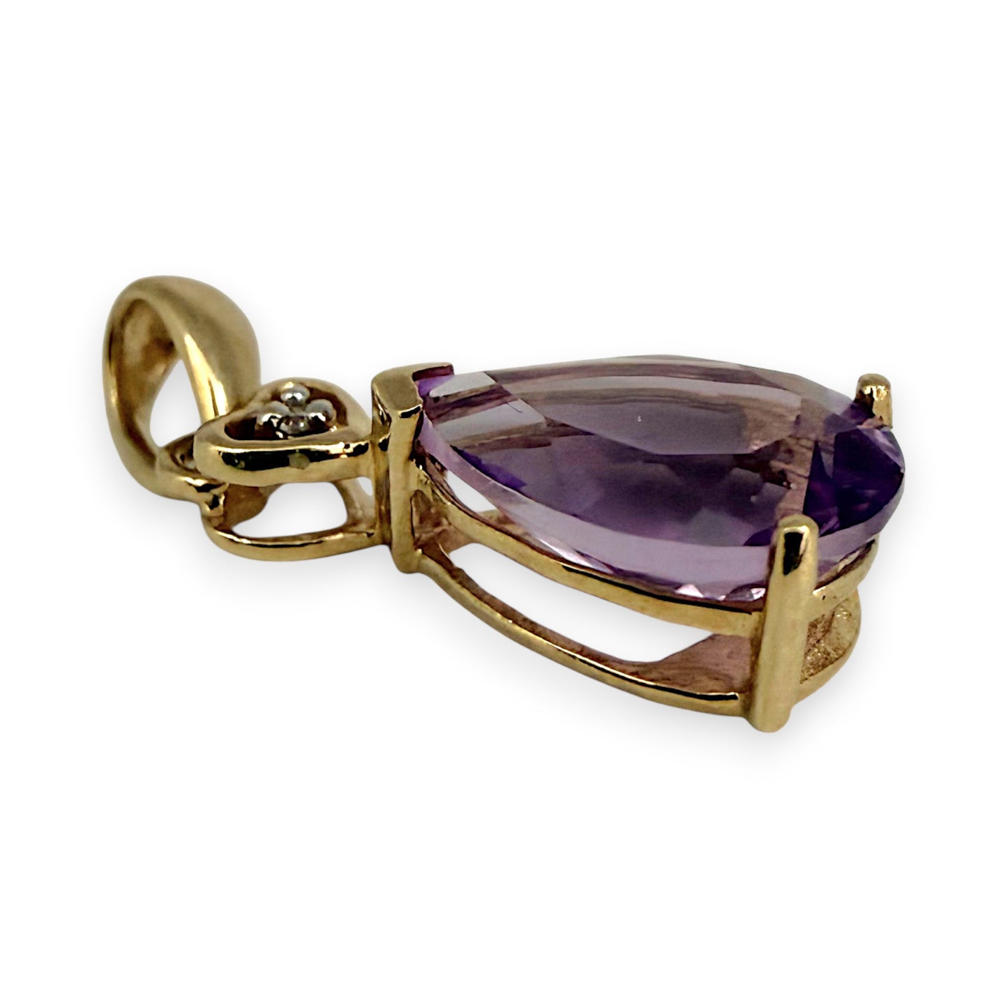 NZGD | 9ct Gold Violet Magic Teardrop Pendant
