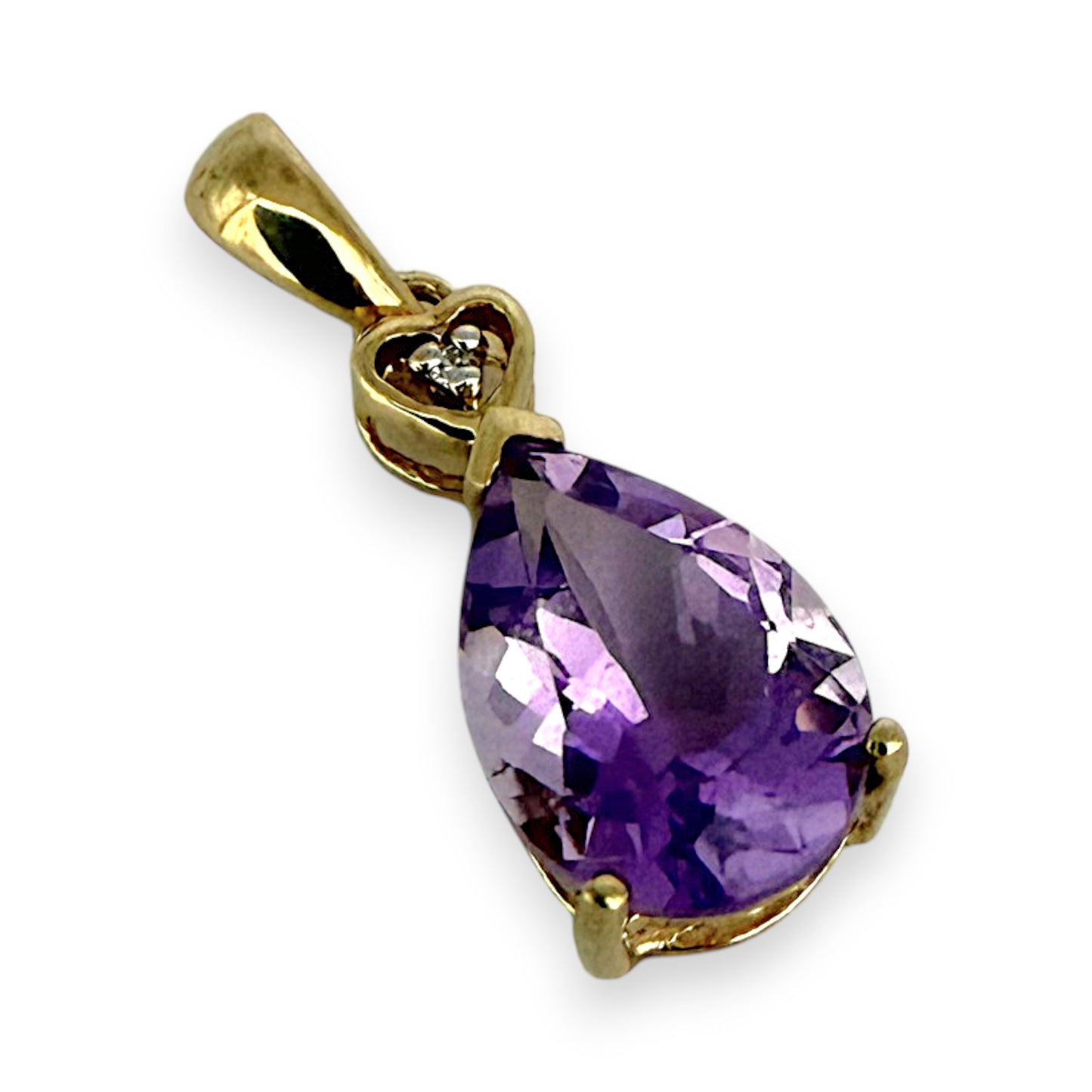 NZGD | 9ct Gold Violet Magic Teardrop Pendant