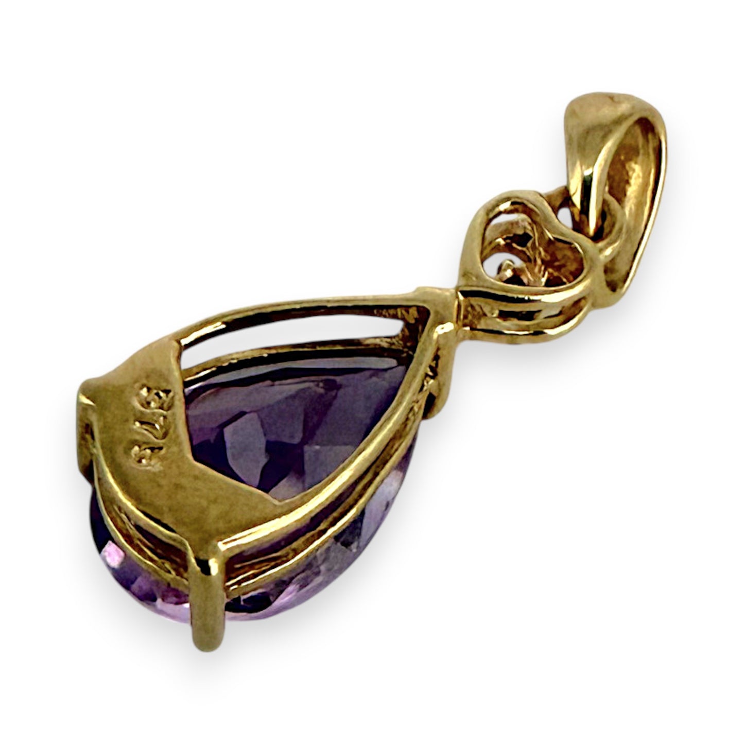 NZGD | 9ct Gold Violet Magic Teardrop Pendant