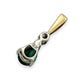 NZGD | 9ct Y/W Gold Aurora Emerald & Diamond Teardrop Pendant