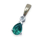 NZGD | 9ct Y/W Gold Aurora Emerald & Diamond Teardrop Pendant