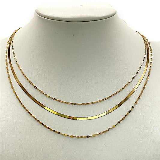 NZGD | 10ct Gold Golden Trio Harmony Necklace