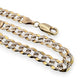 NZGD | 10ct Y/W Gold MHJ Diamond‑Cut Duo Curb Bracelet 19cm