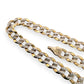 NZGD | 10ct Y/W Gold MHJ Diamond‑Cut Duo Curb Bracelet 19cm