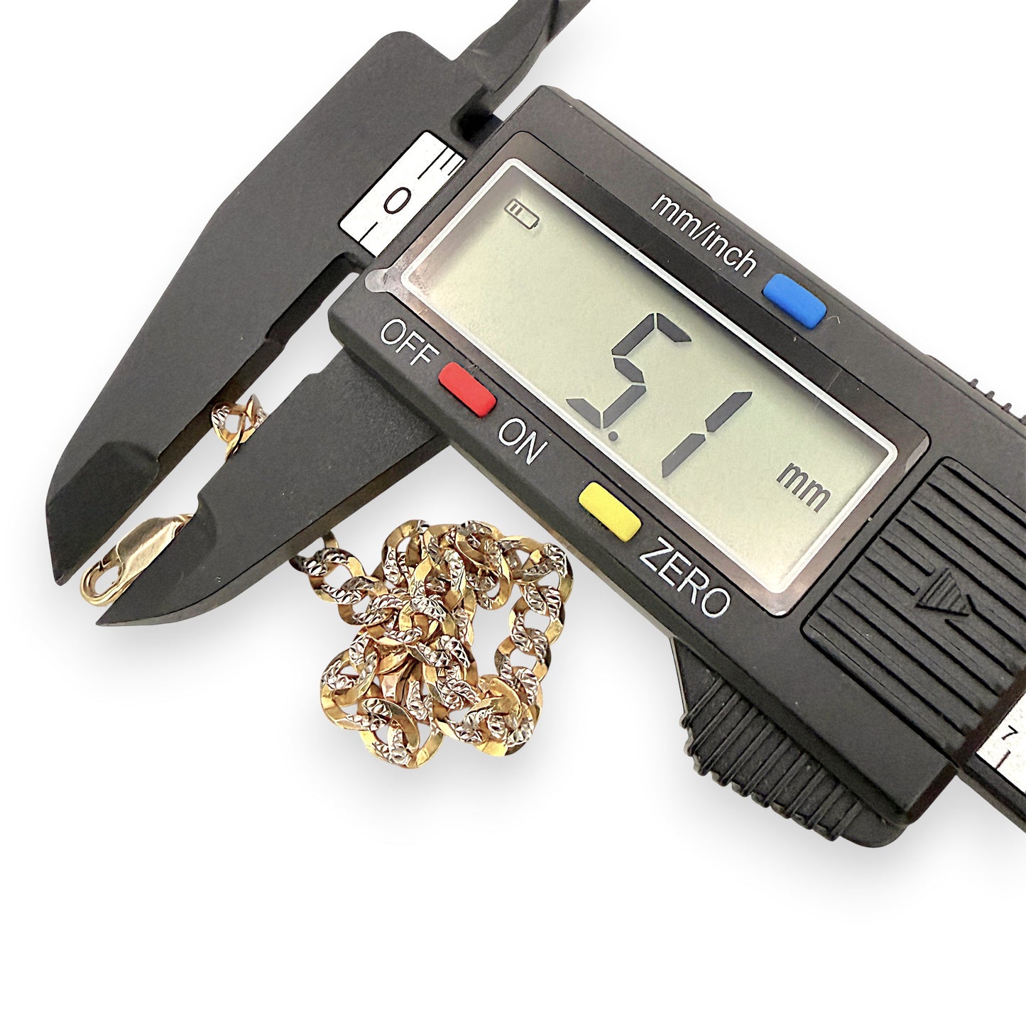 NZGD | 10ct Y/W Gold MHJ Diamond‑Cut Duo Curb Bracelet 19cm