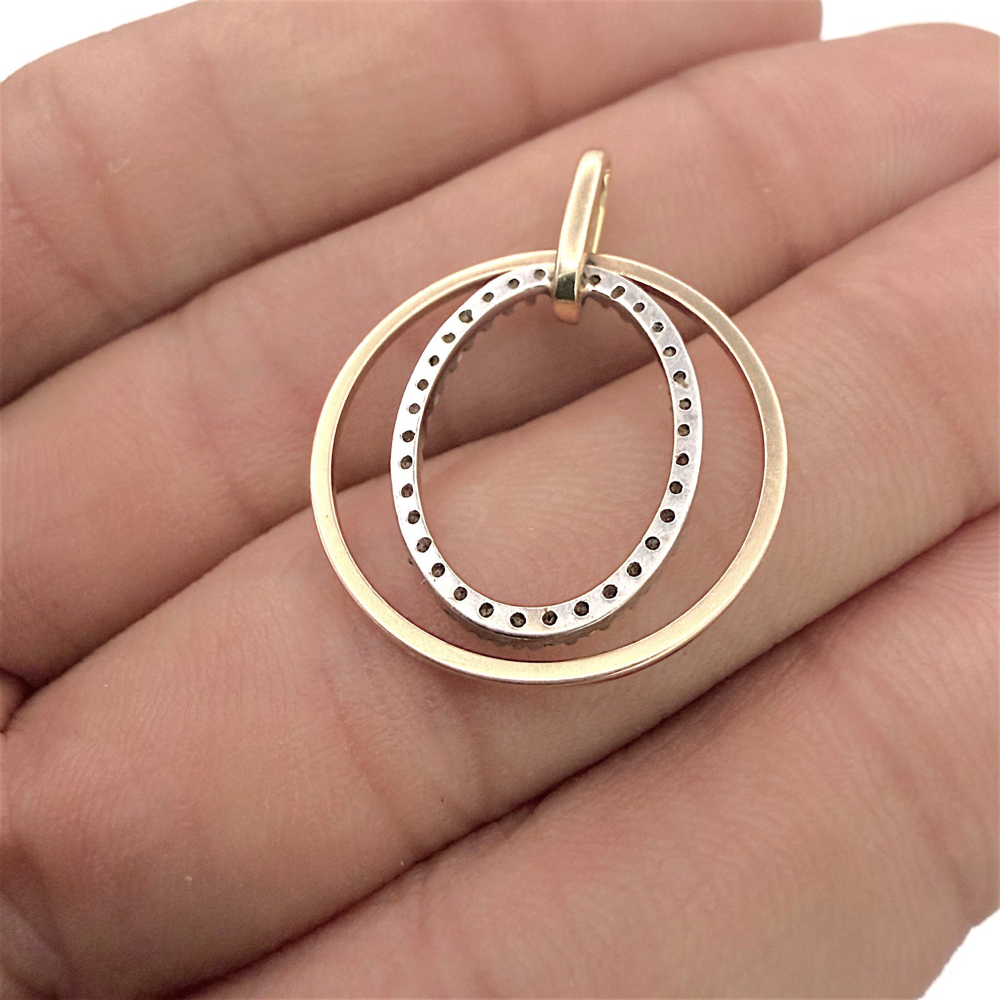 NZGD | 10ct Y/W Gold Dual Harmony Pendant with Natrual Diamonds