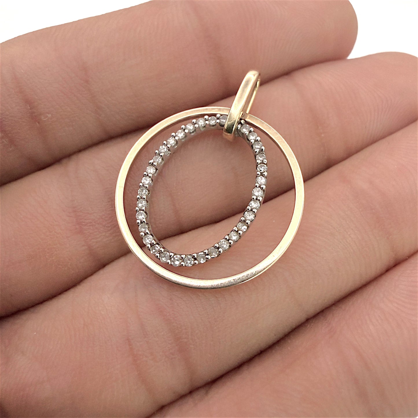NZGD | 10ct Y/W Gold Dual Harmony Pendant with Natrual Diamonds