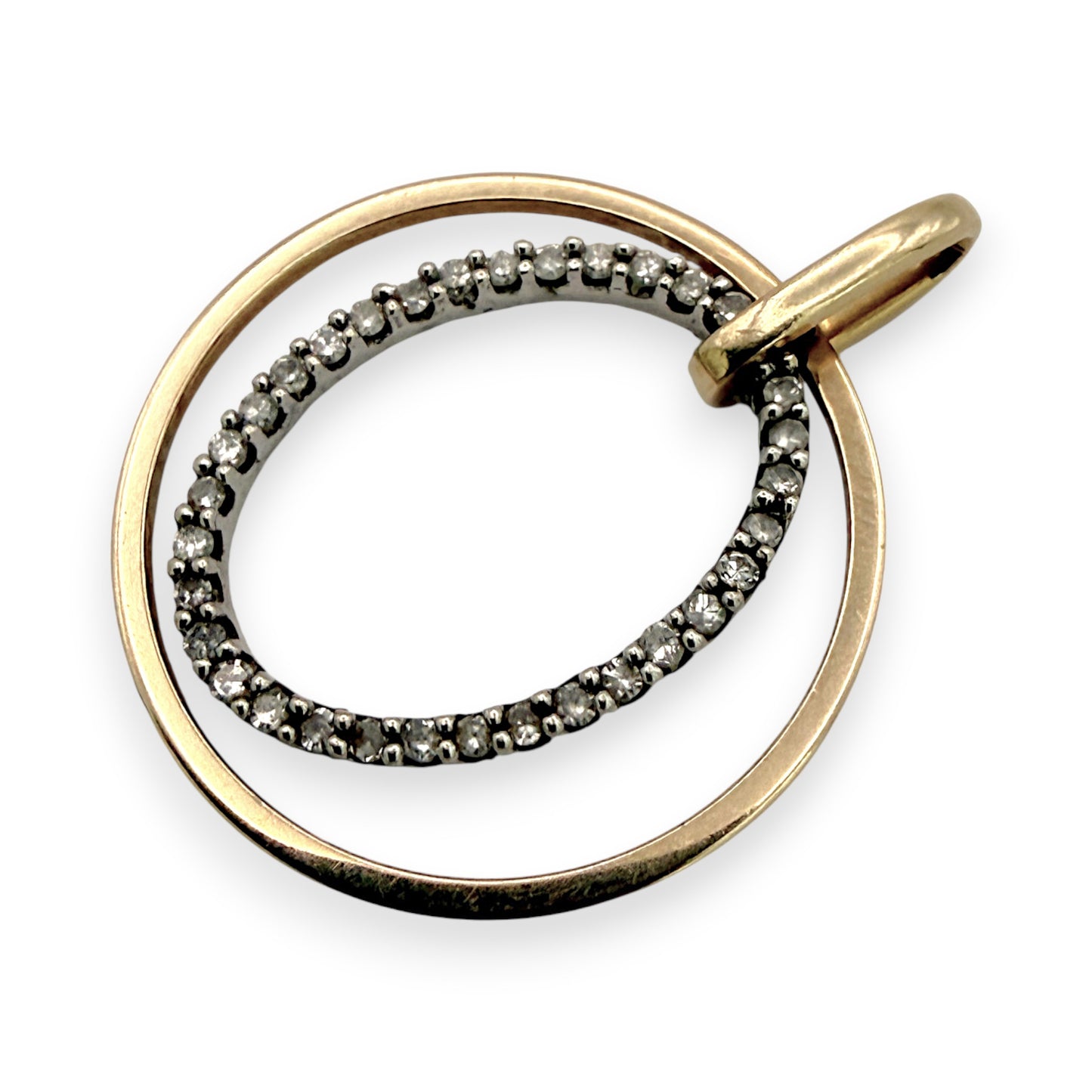 NZGD | 10ct Y/W Gold Dual Harmony Pendant with Natrual Diamonds