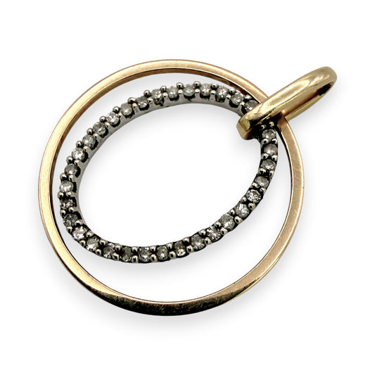 NZGD | 10ct Y/W Gold Dual Harmony Pendant with Natrual Diamonds