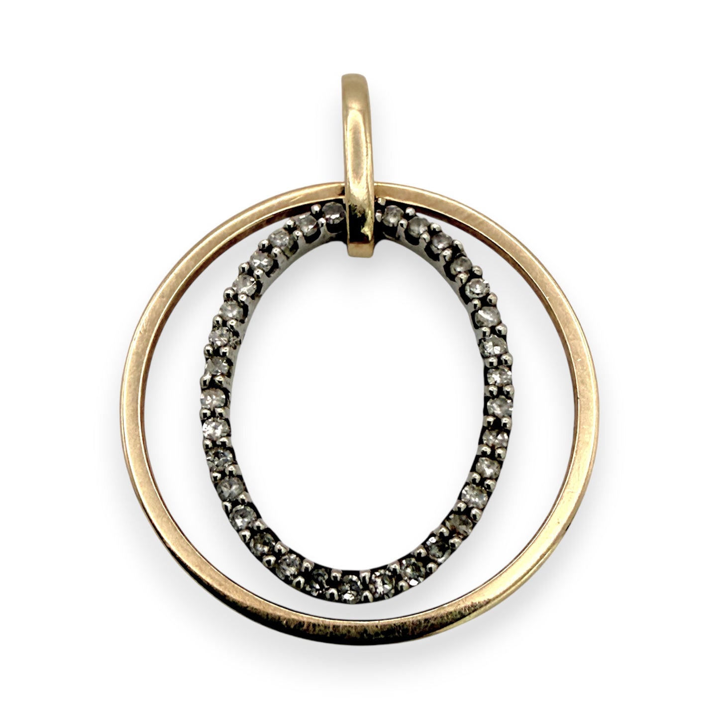 NZGD | 10ct Y/W Gold Dual Harmony Pendant with Natrual Diamonds