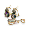 NZGD | 14ct Gold Mystic Topaz & Diamond Pendant Earring Set