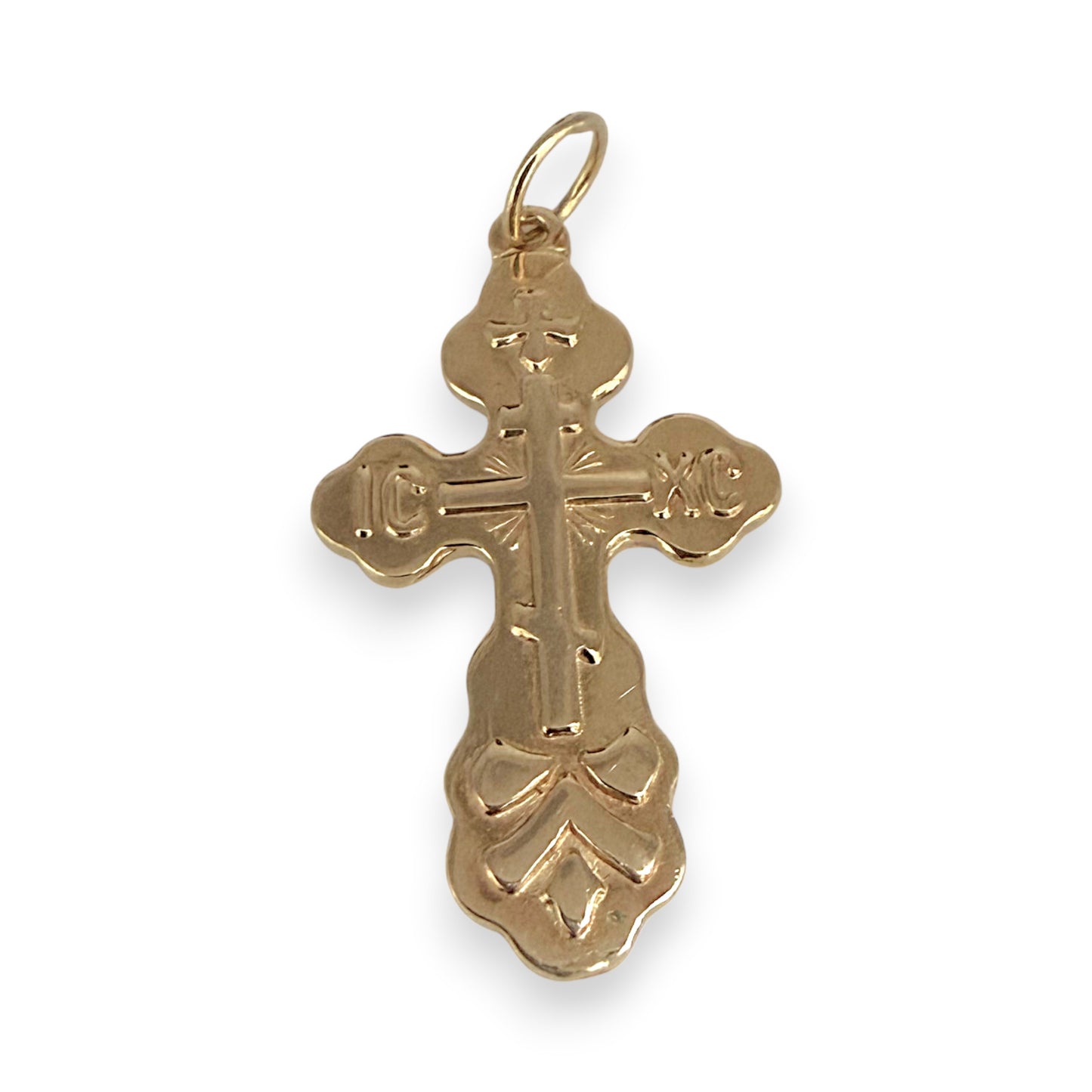 NZGD | 14ct Gold St Xenia Orthodox Cross Pendant 25.4mm