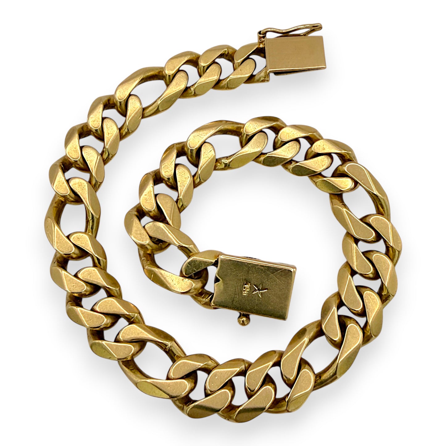 NZGD | 18ct Gold Imperial Figaro‑Curb Bracelet 23cm