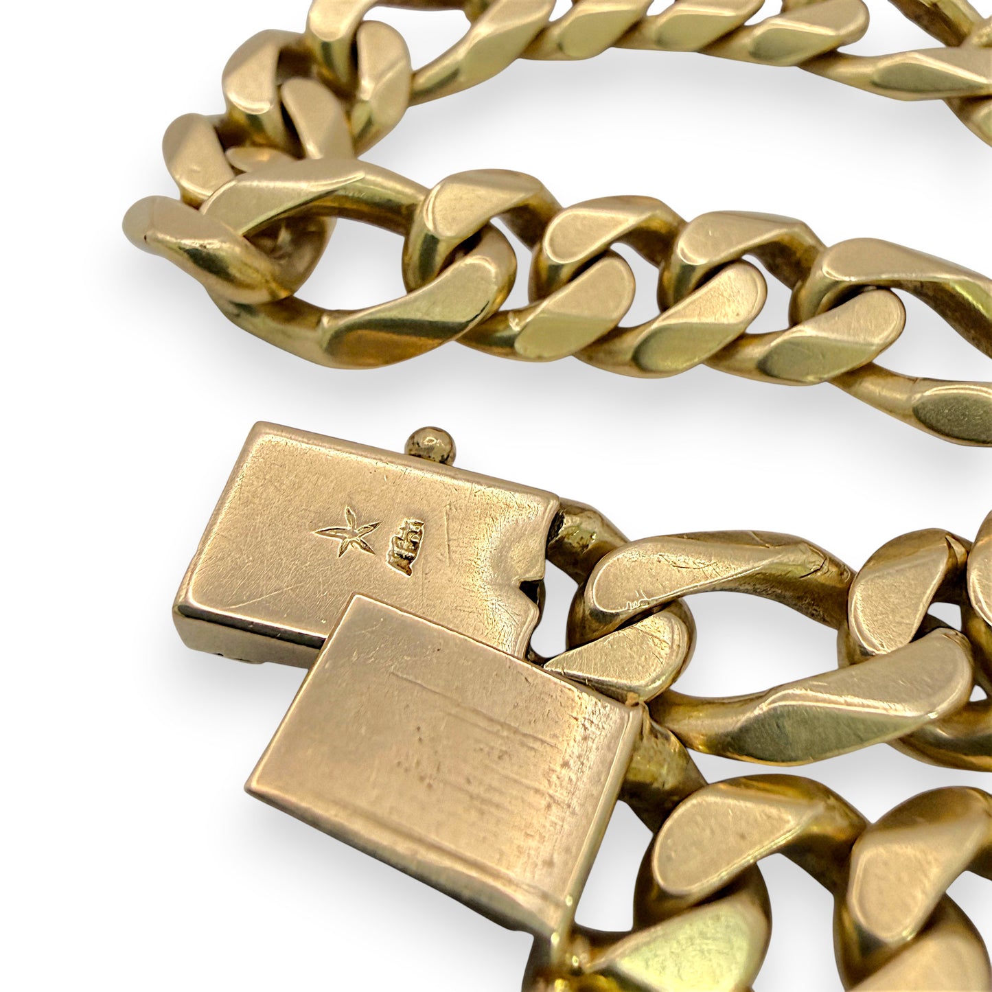 NZGD | 18ct Gold Imperial Figaro‑Curb Bracelet 23cm