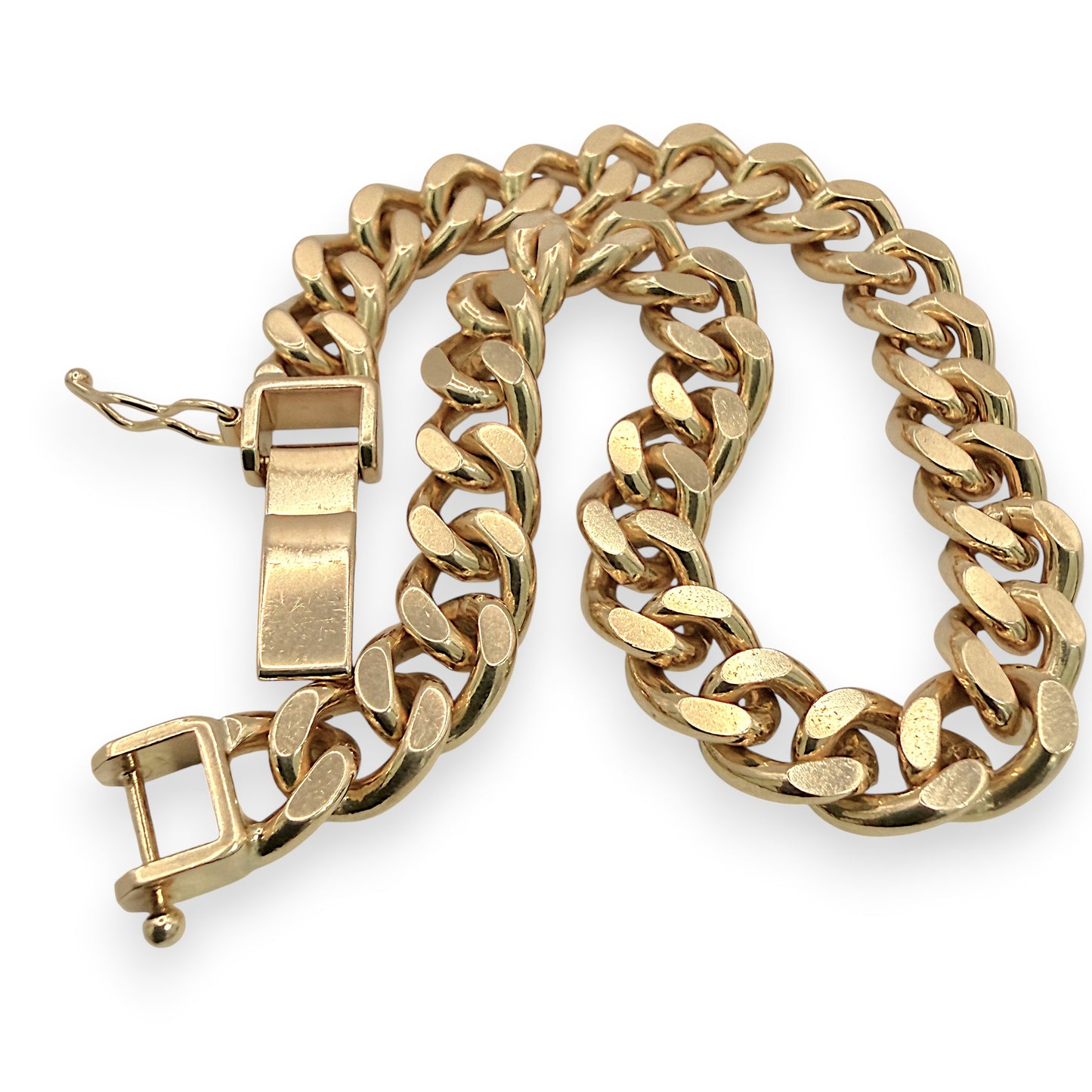 NZGD | 18ct Gold The Prestige Flat Curb Bracelet 18.5cm