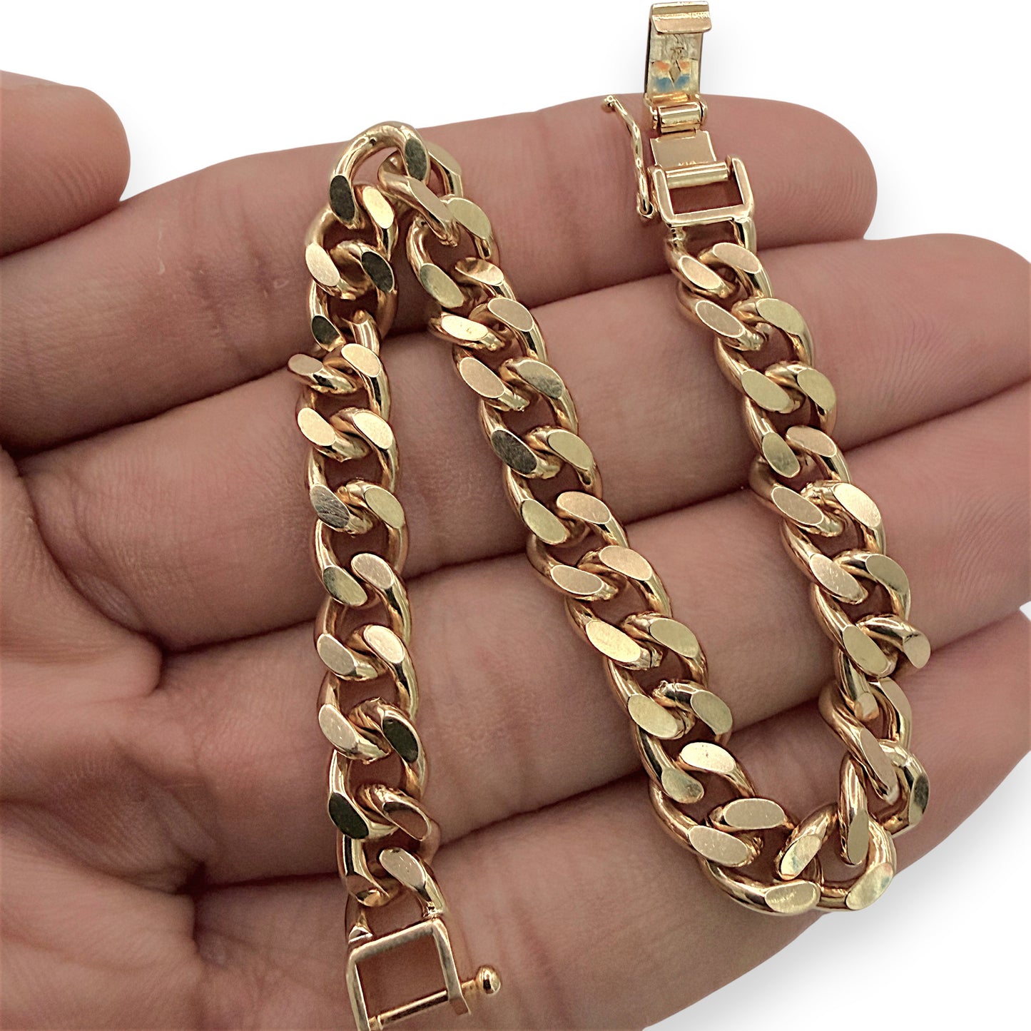 NZGD | 18ct Gold The Prestige Flat Curb Bracelet 18.5cm