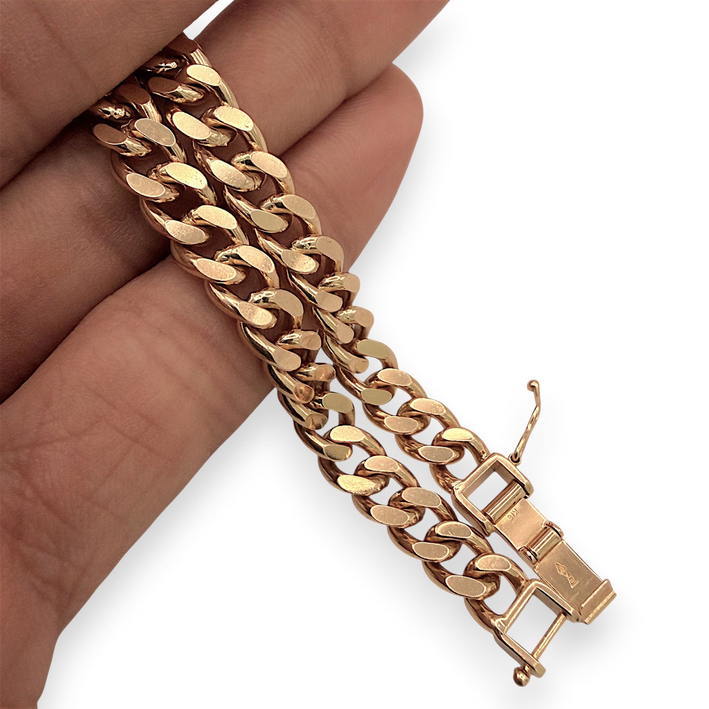 NZGD | 18ct Gold The Prestige Flat Curb Bracelet 18.5cm