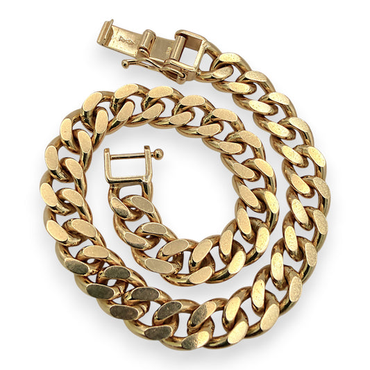 NZGD | 18ct Gold The Prestige Flat Curb Bracelet 18.5cm