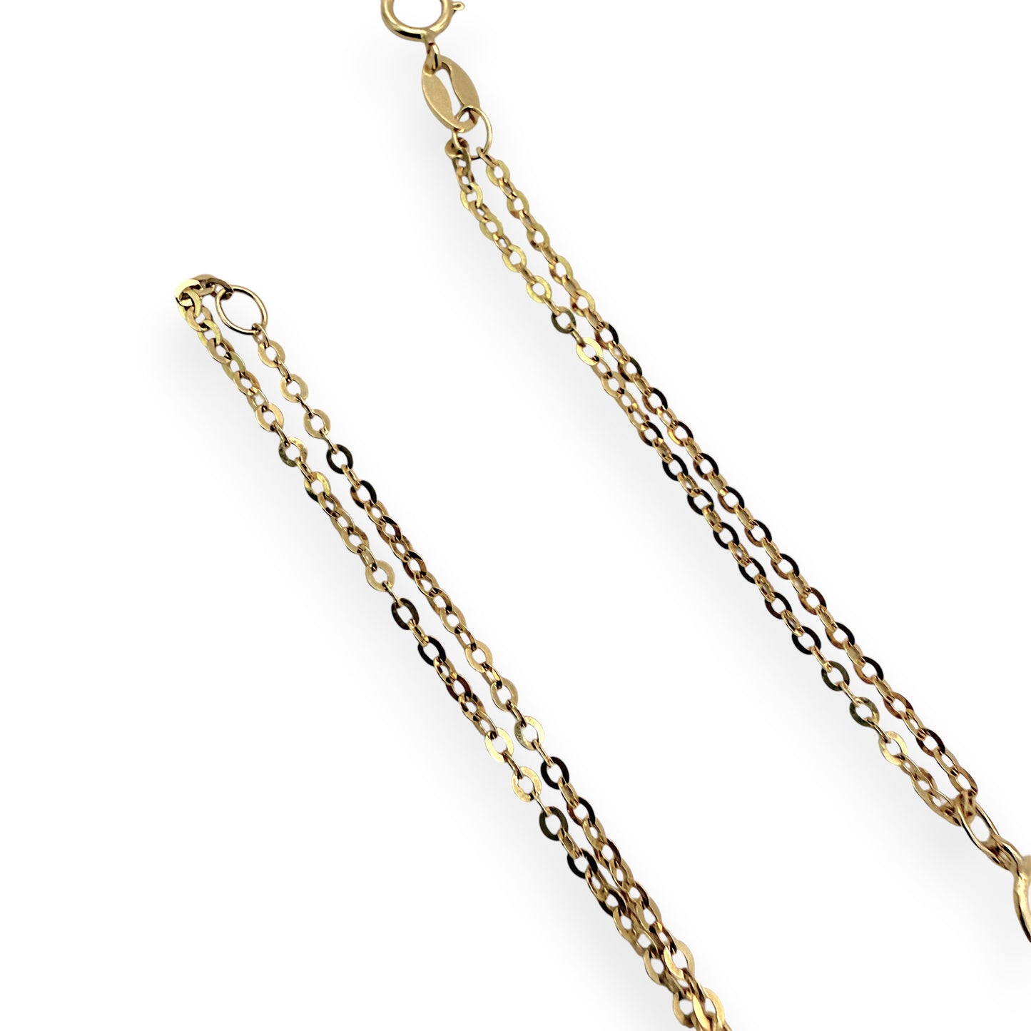 NZGD | 18ct Gold Triple‑Eternity Duo Chain Bracelet 20cm