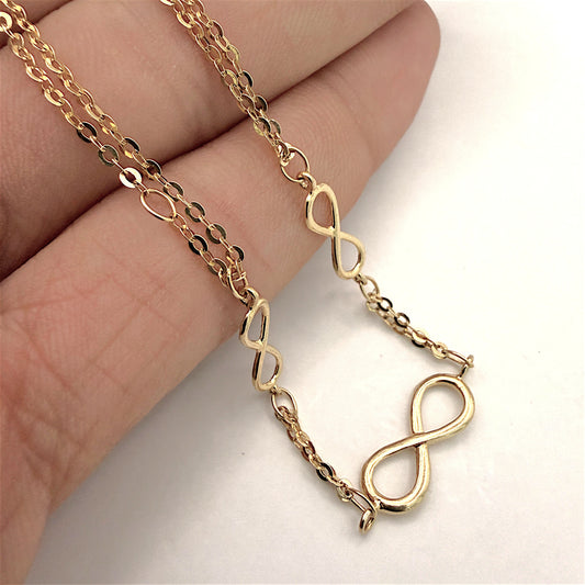 NZGD | 18ct Gold Triple‑Eternity Duo Chain Bracelet 20cm
