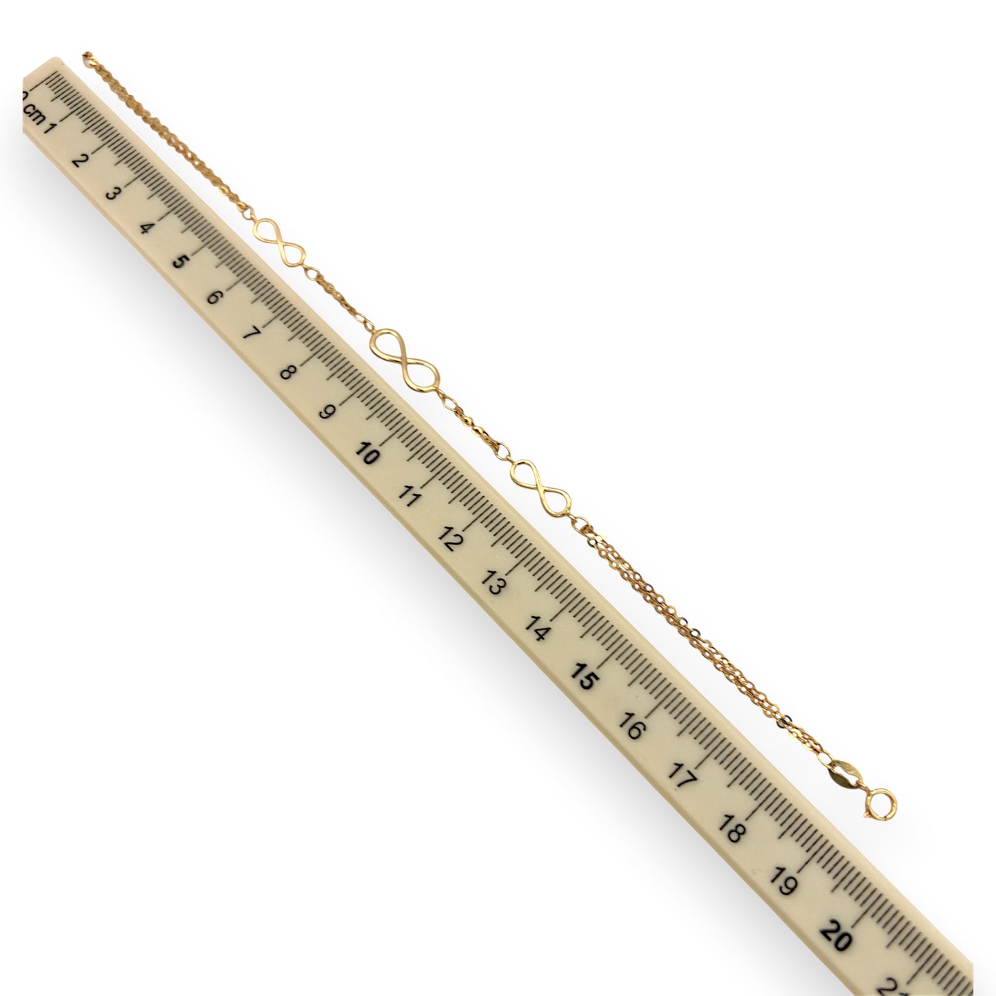 NZGD | 18ct Gold Triple‑Eternity Duo Chain Bracelet 20cm