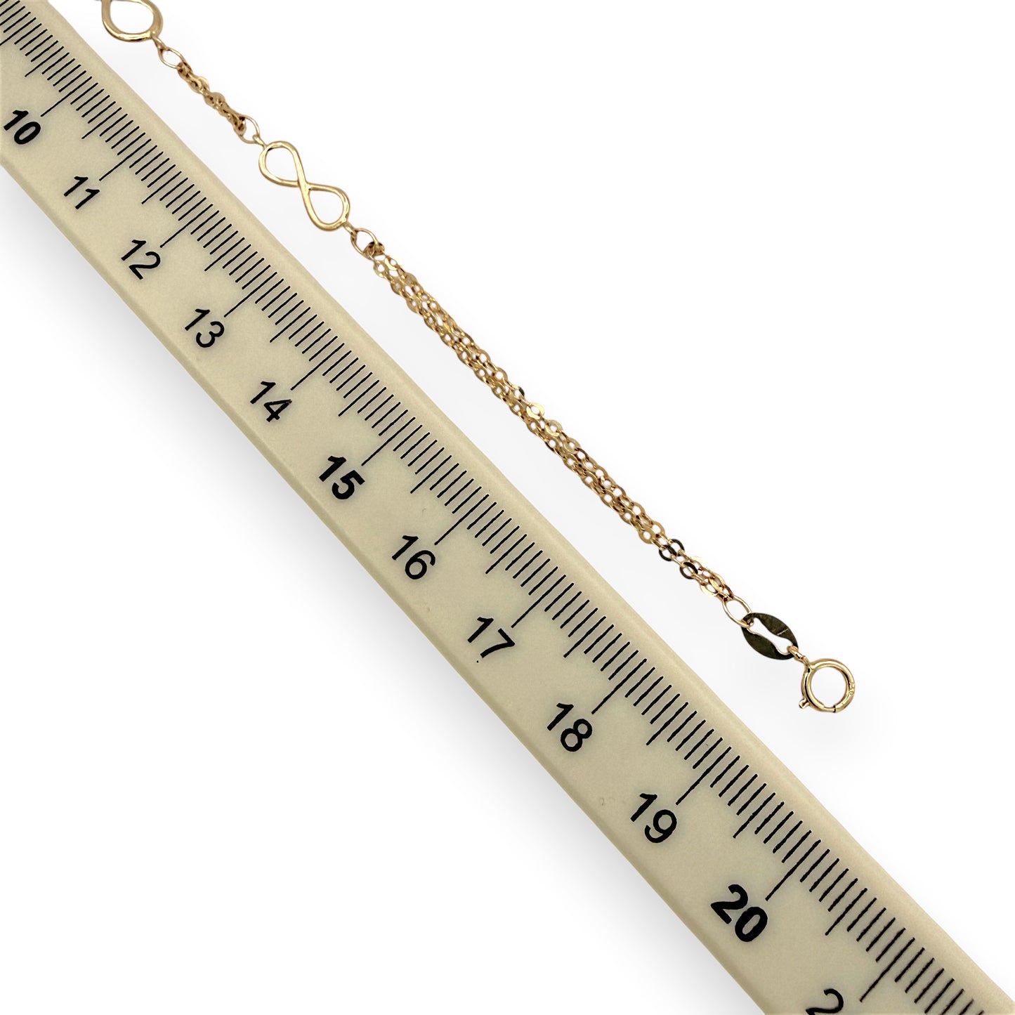NZGD | 18ct Gold Triple‑Eternity Duo Chain Bracelet 20cm