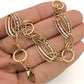 NZGD | 18ct Y/W Gold Sculpted Oval & Circle Link Bracelet 19.5cm