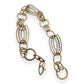 NZGD | 18ct Y/W Gold Sculpted Oval & Circle Link Bracelet 19.5cm