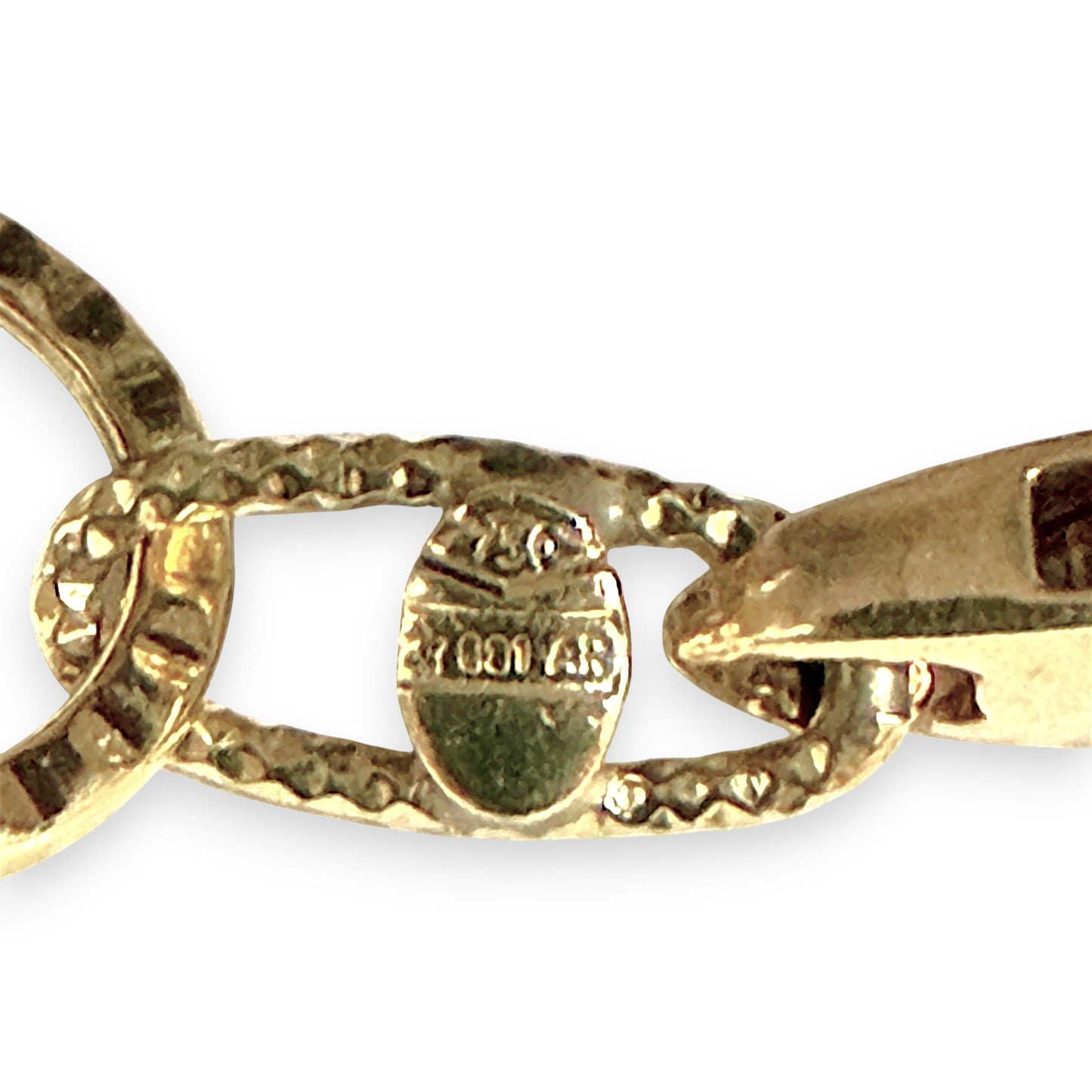 NZGD | 18ct Y/W Gold Sculpted Oval & Circle Link Bracelet 19.5cm